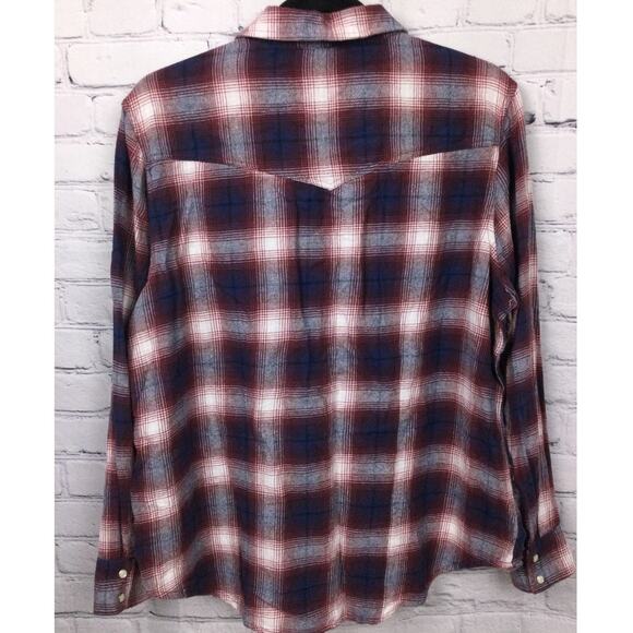 Cumberland Outfitters by Ely Western Cowboy Pearl Snap Plaid Cotton Flannel XL - Picture 6 of 13